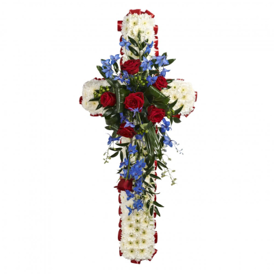 Cross - A striking cross tribute designed as a heartfelt and respectful farewell to someone special.