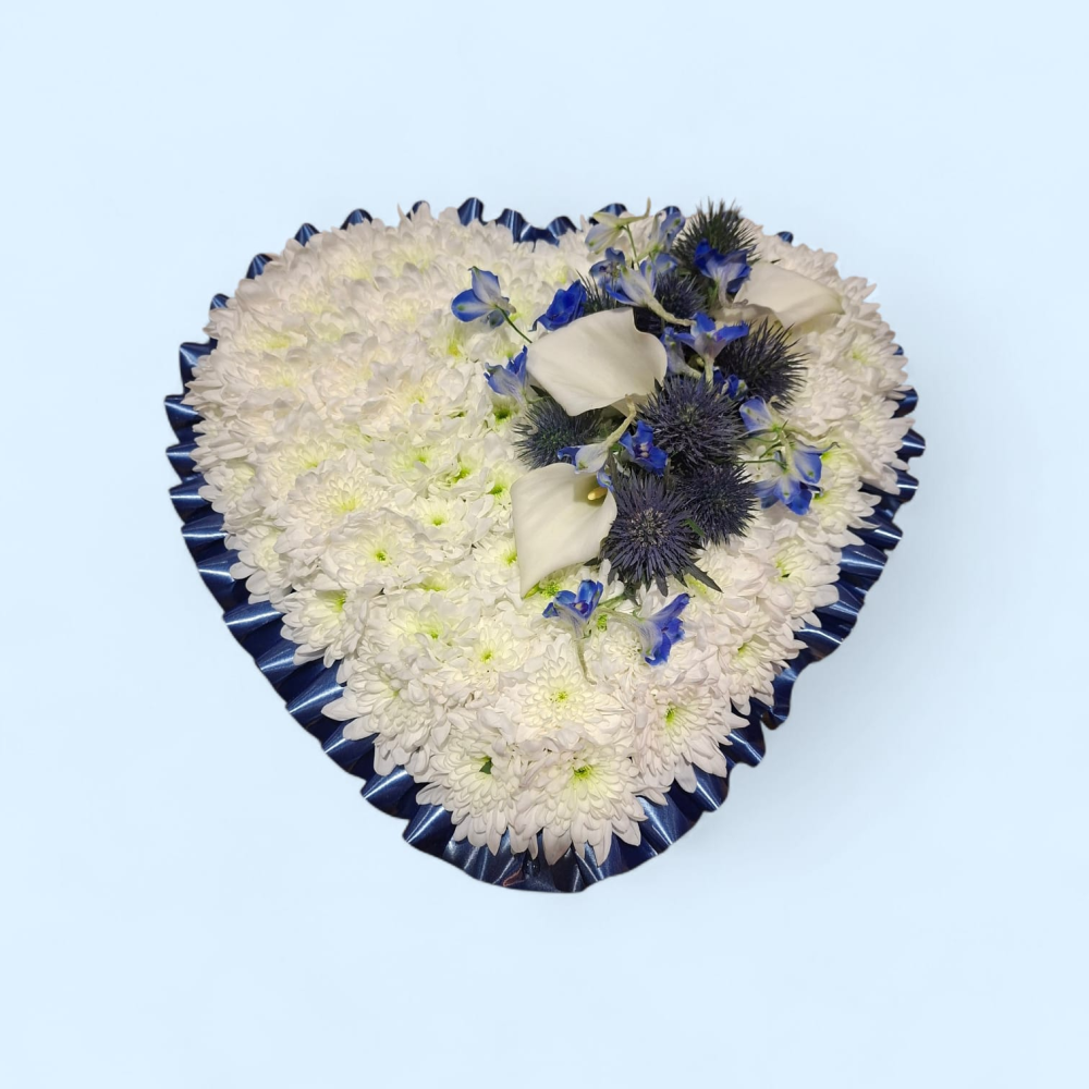 Blue Serenity Funeral Heart Product Image