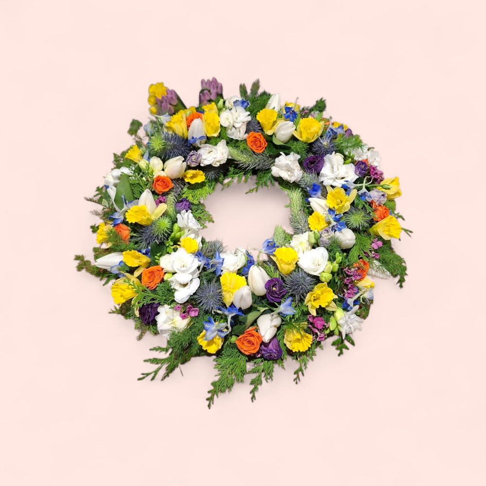 Colourful Garden Funeral Wreath Product Image